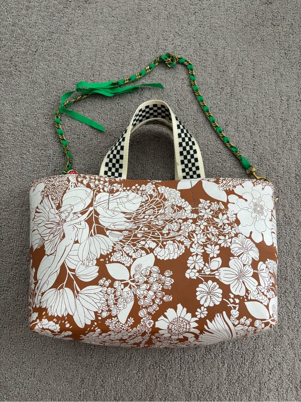Clare V x Mother Petite Bateau in French Fairy with green and gold Link Up Strap